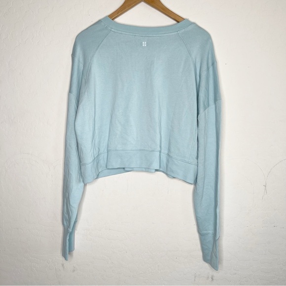 Sweaty Betty After Class Crop Sweatshirt in Vista Blue - Picture 4 of 8